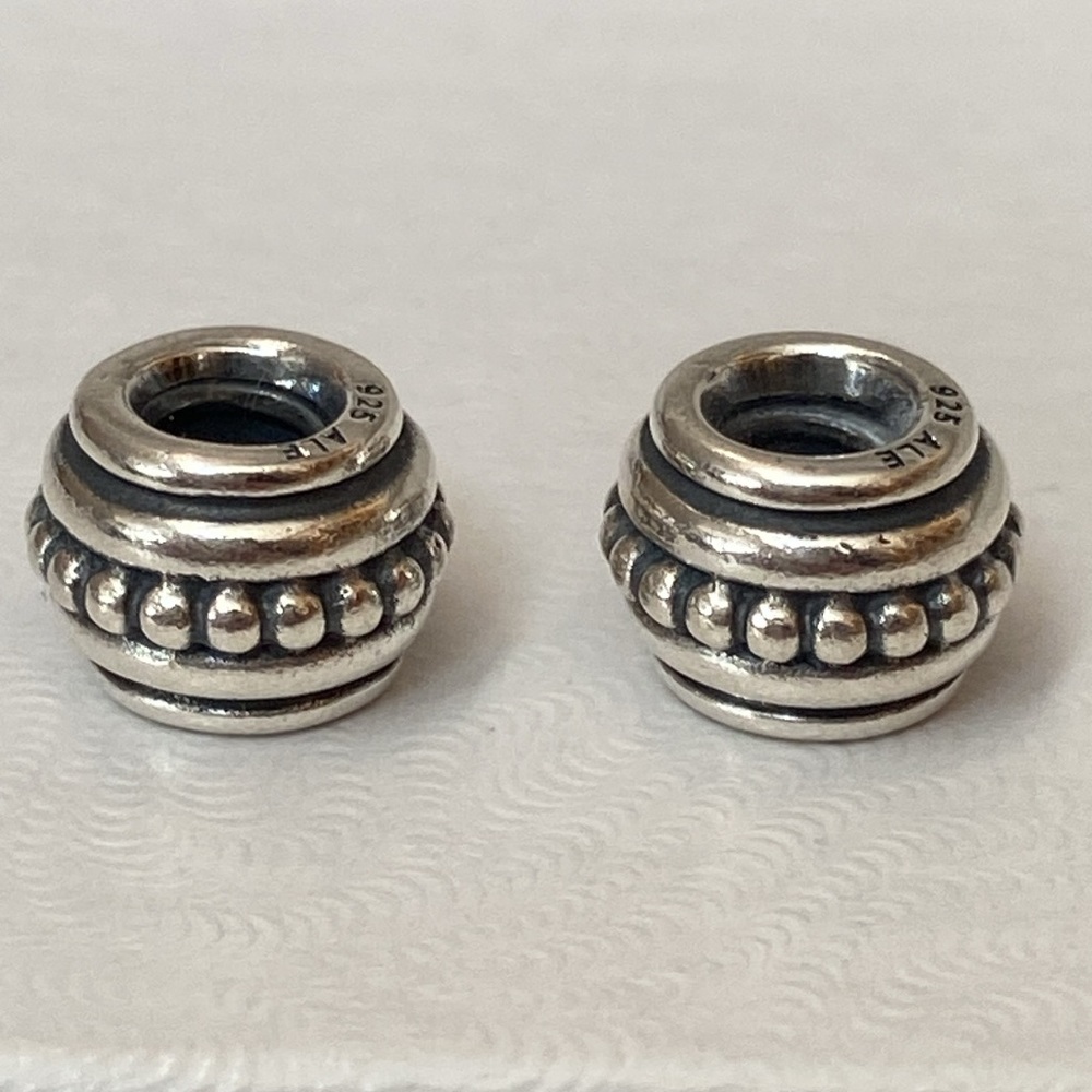 pandora silver bali round dot style charm